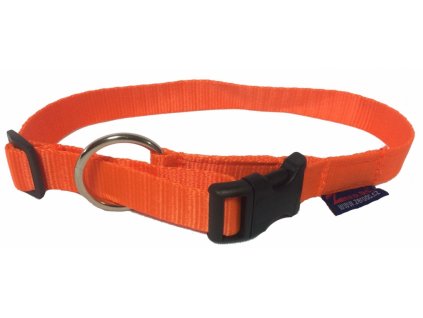Obojek nylonový s bezpečnostním kroužkem - neon oranžový (Varianta - původní Gigant - 2,5 cm)