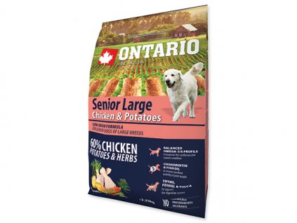 Ontario Senior Large Chicken&Potatoes (Varianta - původní 12 kg (v akci 5+1 zdarma vychází 1 balení na 1165,83 Kč * ))