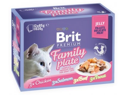 Brit Premium Cat Family Plate Jelly (Velikost/balení - popis 4 x 85 g)