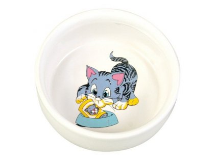 Keramická miska, malovaná, motiv kočka (Varianta - původní 300ml/11cm)
