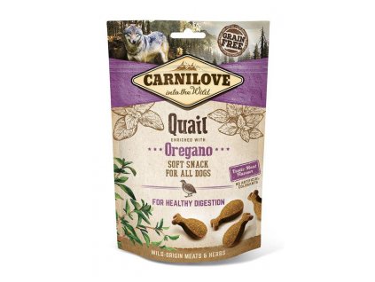 Carnilove Dog Soft Snack - Quail with Oregano (křepelka a oregáno) (Varianta - původní 200 g)