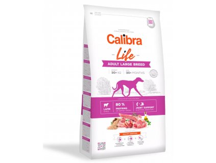 Calibra Dog Life Adult Large Breed Lamb (Varianta - původní 12 kg  (v akci 7+1 zdarma vychází 1 balení na 1259,12 Kč ))