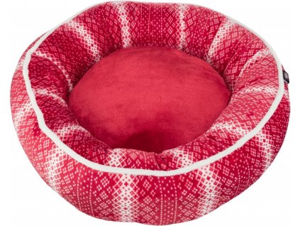 Plyšový kulatý pelíšek Lumi - červeno-bílý (Varianta - původní 50 cm)
