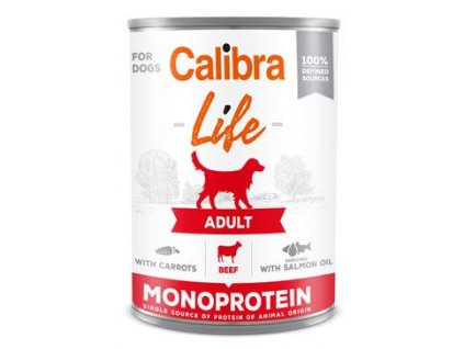 Calibra Dog Life konz. Adult Beef with carrots (Varianta - původní 400 g)
