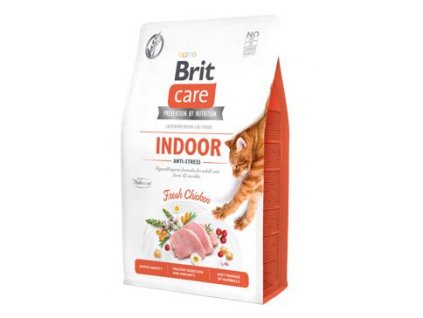 Brit Care Cat Grain-Free INDOOR ANTI-STRESS (Varianta - původní 7 kg (v akci 5+1 zdarma vychází 1 balení na 774,17 Kč ))