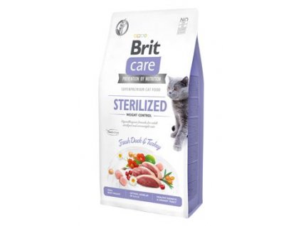 Brit Care Cat Grain-Free STERILIZED AND WEIGHT CONTROL (Varianta - původní 7 kg (v akci 5+1 zdarma vychází 1 balení na 774,17 Kč ))