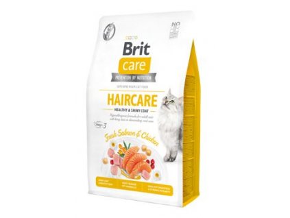 Brit Care Cat Grain-Free HAIRCARE HEALTHY AND SHINY COAT (Varianta - původní 7 kg (v akci 5+1 zdarma vychází 1 balení na 815,83 Kč ))