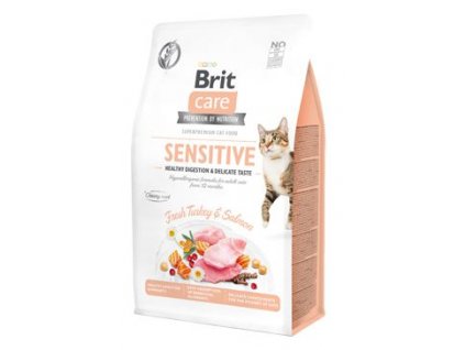Brit Care Cat Grain-Free SENSITIVE HEALTHY DIGESTION AND DELICATE TASTE (Varianta - původní 7 kg (v akci 5+1 zdarma vychází 1 balení na 815,83 Kč ))