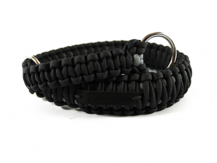 Stahovací obojek paracord KLASIK GREY šedý  šířka 3 nebo 4 cm | nerezové kroužky