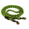 VÝPRODEJ Vodítko paracord 220 cm přepínací KLASIK COLOR CHOCO zelené verze 2020  klasické staromosazné karabiny | pro psy do cca 40 kg