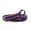 Stahovací obojek paracord BLACK fialový  šířka 35 / 45 mm | černé svařované ocelové kroužky