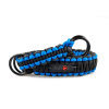 Stahovací obojek paracord BLACK světle modrý  šířka 35 / 45 mm | černé svařované ocelové kroužky