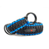Stahovací obojek paracord BLACK světle modrý  šířka 35 / 45 mm | černé svařované ocelové kroužky
