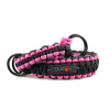 Stahovací obojek paracord BLACK růžový  šířka 35 / 45 mm | černé svařované ocelové kroužky