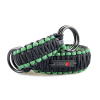 Stahovací obojek paracord BLACK tmavě zelený  šířka 35 / 45 mm | černé svařované ocelové kroužky