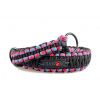 Stahovací obojek paracord NEON BLACK modrorůžový