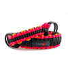 Stahovací obojek paracord NEON BLACK růžový  šířka 35 / 45 mm | černé svařované ocelové kroužky