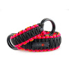 Stahovací obojek paracord NEON BLACK růžový  šířka 35 / 45 mm | černé svařované ocelové kroužky