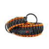 Stahovací obojek paracord BLACK tmavě oranžový  šířka 35 / 45 mm | černé svařované ocelové kroužky