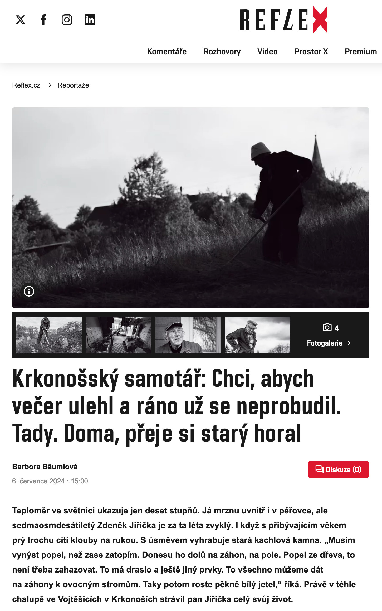 Reportáž v Reflexu 6. 7. 2024