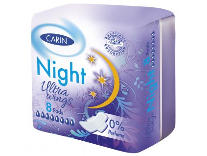 165 nocni vlozky carin night ultra wings 8 ks