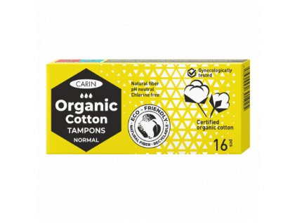 204 organicke tampony carin organic cotton normal 16 ks