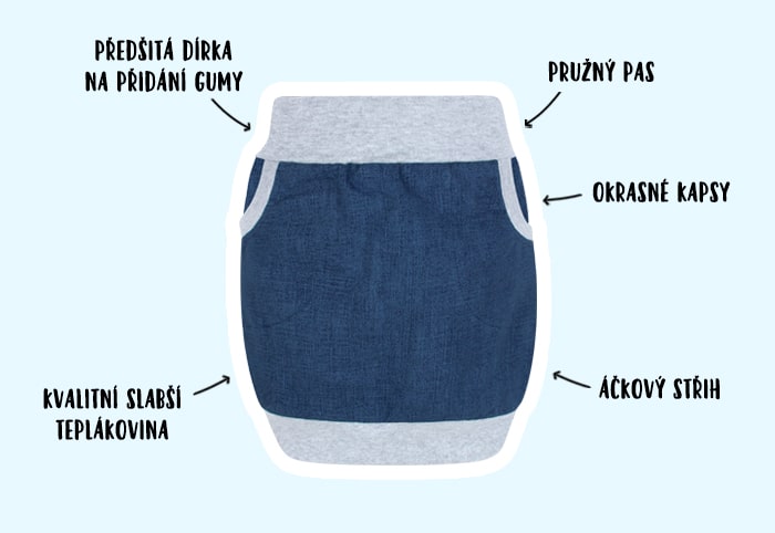Infografika - dívčí jeans sukně