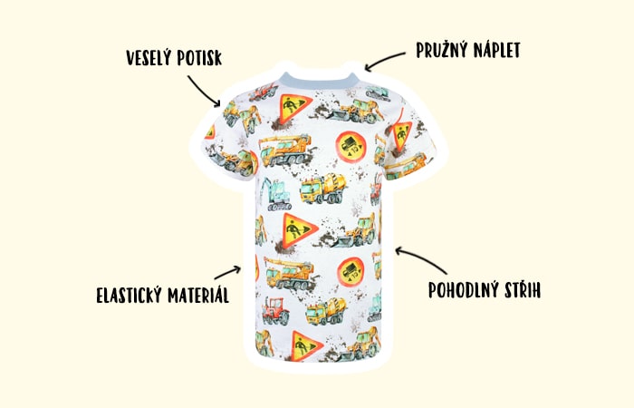 Banner chlapecké tričko s krátkým rukávem Stavební stroje