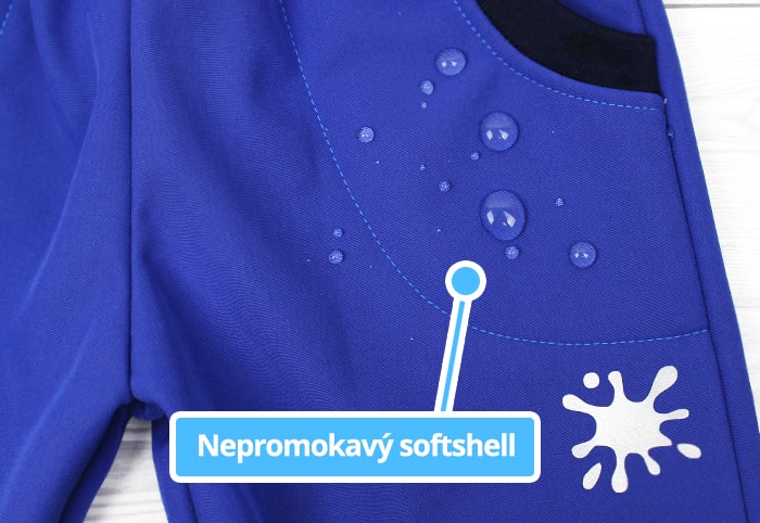 Nepromokavý královsky modrý softshell