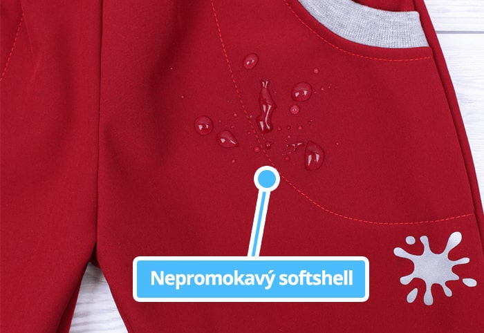 Nepromokavý červený softshell