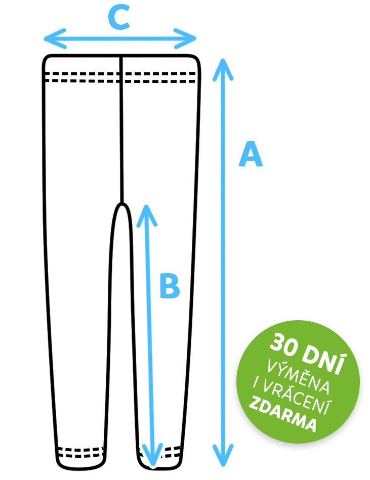 Velikostní tabulka - dětské legíny