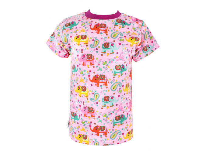 Dětské růžové triko se slony