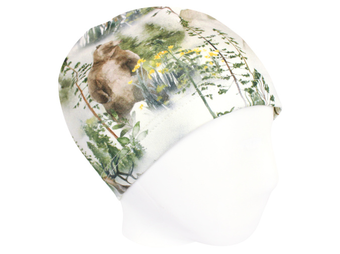 Dívčí jarní podzimní čepice Lesní zvířata