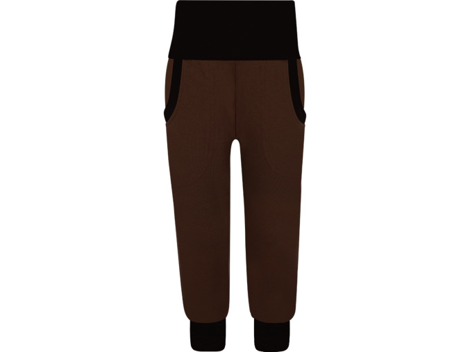 SLIM tmavě hnědé tepláky