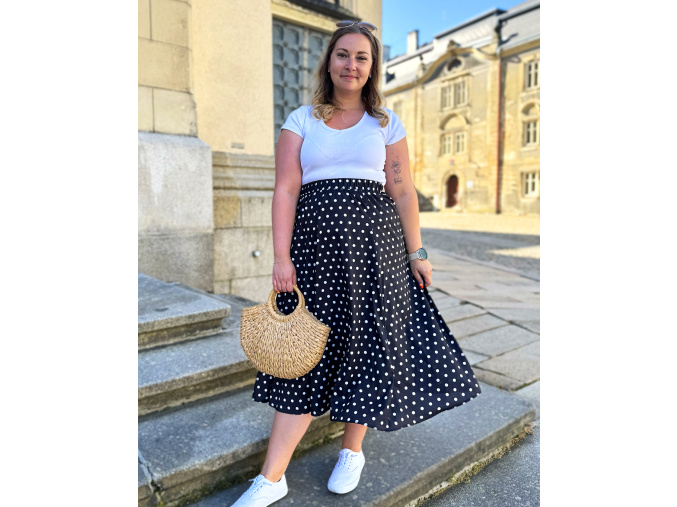 Twinsy dámská sukně černé puntíky3