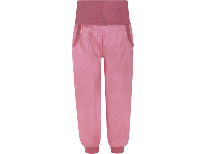 Dívčí pružné letní starorůžové softshellové kalhoty