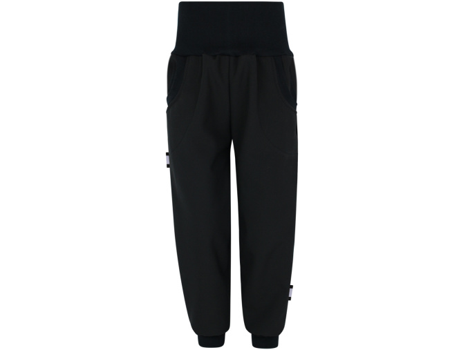 Dětské zimní černé softshellové kalhoty big