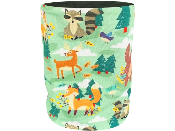 Dětský jarní podzimní nákrčník zelený les