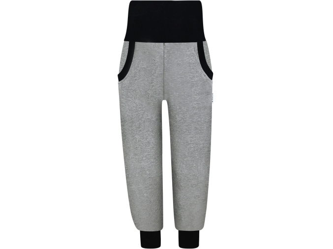 Dětské slim tepláky šedý melír