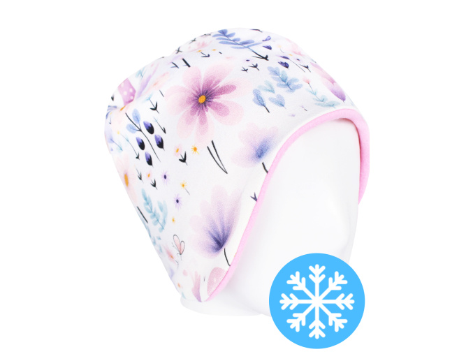 Dívčí zimní čepice Kytičky