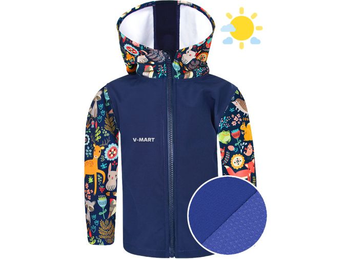 Dětská letní softshellová bunda zvířátka