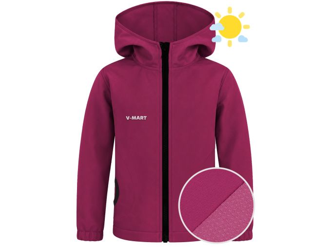 Dětská letní softshellová bunda vínová