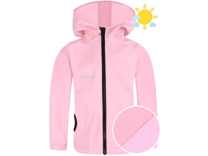 Dětská letní softshellová bunda světle růžová
