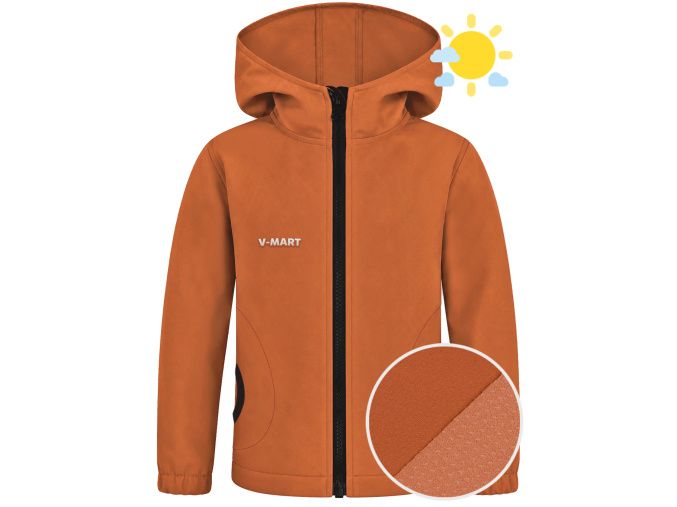 Dětská letní softshellová bunda hnědá