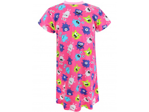 Dětská růžová noční košile s krátkým rukávem příšerky