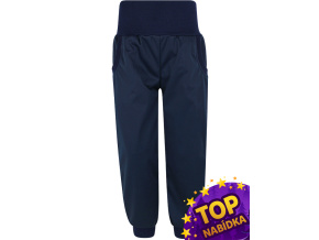 TOP Dětské pružné tmavě modré softshellové kalhoty