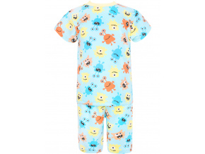 Dětské pyžamo s krátkým rukávem příšerky na světle modré
