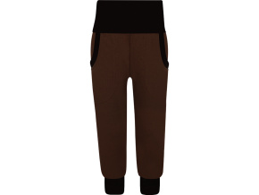 SLIM tmavě hnědé tepláky