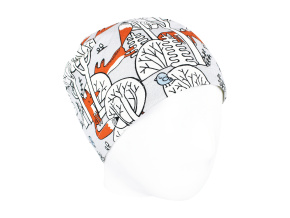 Dětská jarní podzimní čepice lišky v lese