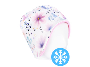 Dívčí zimní čepice Kytičky